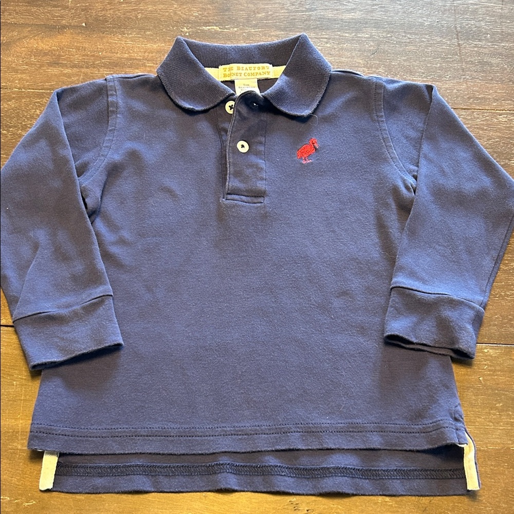 The Beaufort Bonnet Company Pima Cotton Navy Long Sleeve Prim and Proper Polo